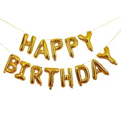 Sale 16-Inch Metallic 'Happy Birthday' Foil Balloon Garland (3 Colour Options) Banners & Bunting|Birthday Party