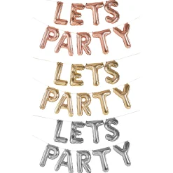 New 16-Inch Metallic Let's Party Foil Balloon Garland (3 Colour Options) Banners & Bunting|Birthday Party
