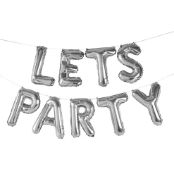 New 16-Inch Metallic Let's Party Foil Balloon Garland (3 Colour Options) Banners & Bunting|Birthday Party
