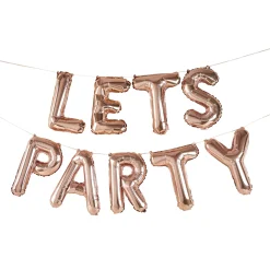 New 16-Inch Metallic Let's Party Foil Balloon Garland (3 Colour Options) Banners & Bunting|Birthday Party