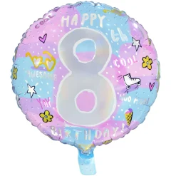 Kids Card Factory 18-Inch Pink & Blue 8th Birthday Foil Helium Balloon