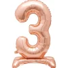 New 30-Inch Rose Gold Air-Fill Standing Number 3 Table Balloon Kids 30Th Birthday|Birthday Party