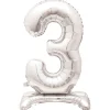 Card Factory 30-Inch Silver Air-Fill Standing Number 3 Table Balloon