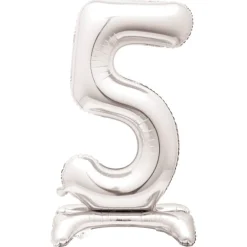 Discount 30-Inch Silver Air-Fill Standing Number 5 Table Balloon Kids 50Th Birthday|Anniversary Party