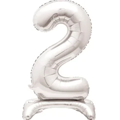 Hot 30-Inch Silver Air-Fill Standing Number 2 Table Balloon Kids 21St Birthday|Birthday Party