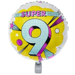 Kids Card Factory It's Super Being 9 Birthday Balloon Bouquet - DELIVERED INFLATED!