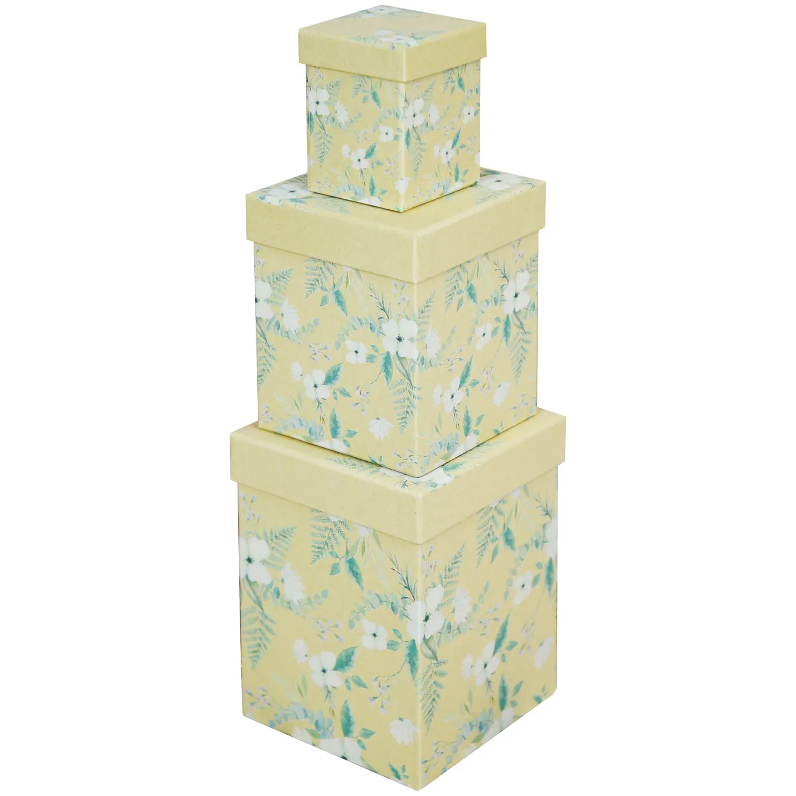 Card Factory Jeff Banks Recyclable Floral Kraft Gift Boxes - Set of 3