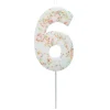 Card Factory Jumbo Number '6' Sprinkle Candle