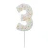 Card Factory Jumbo Number '3' Sprinkle Candle