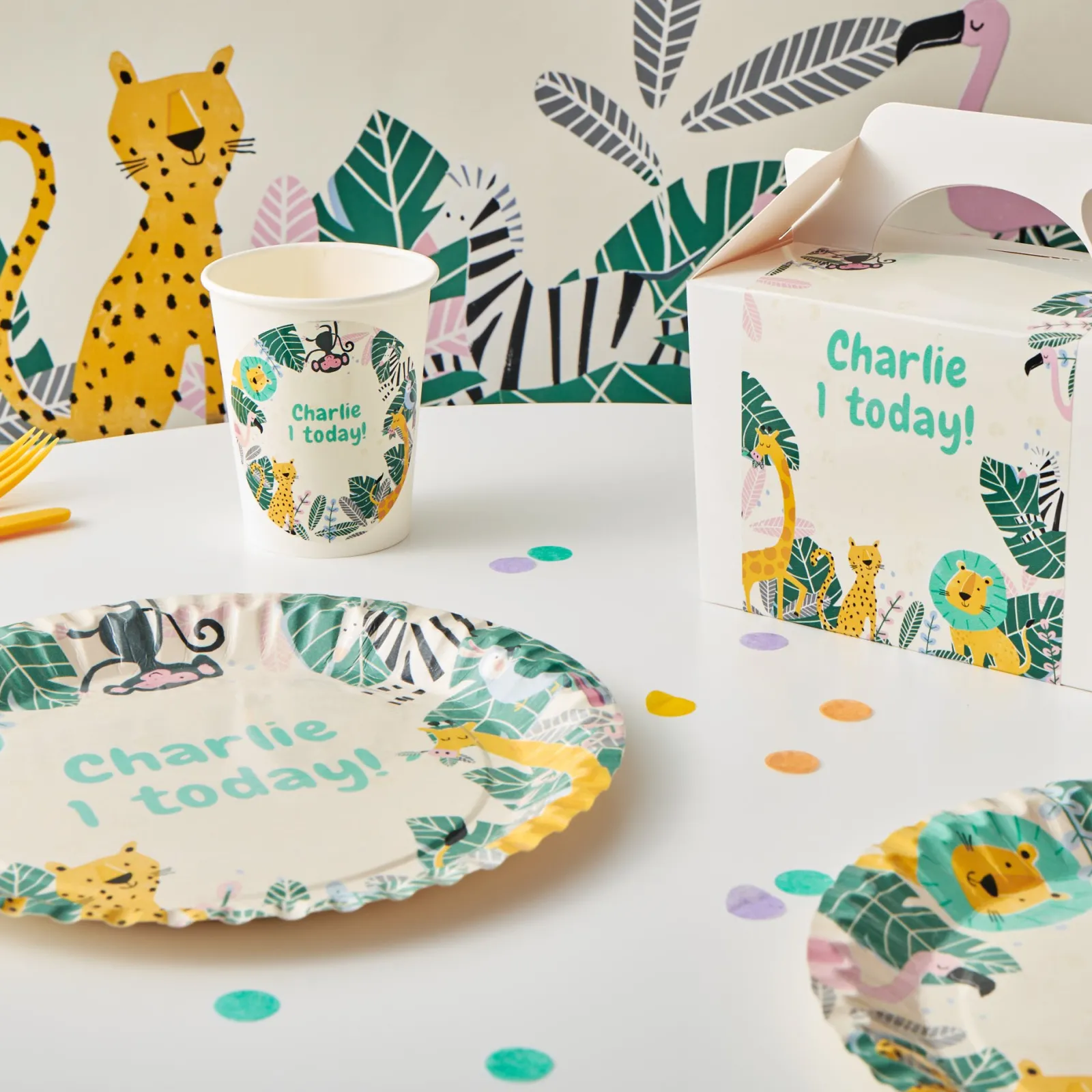 Card Factory Jungle Animals Personalised Party Box