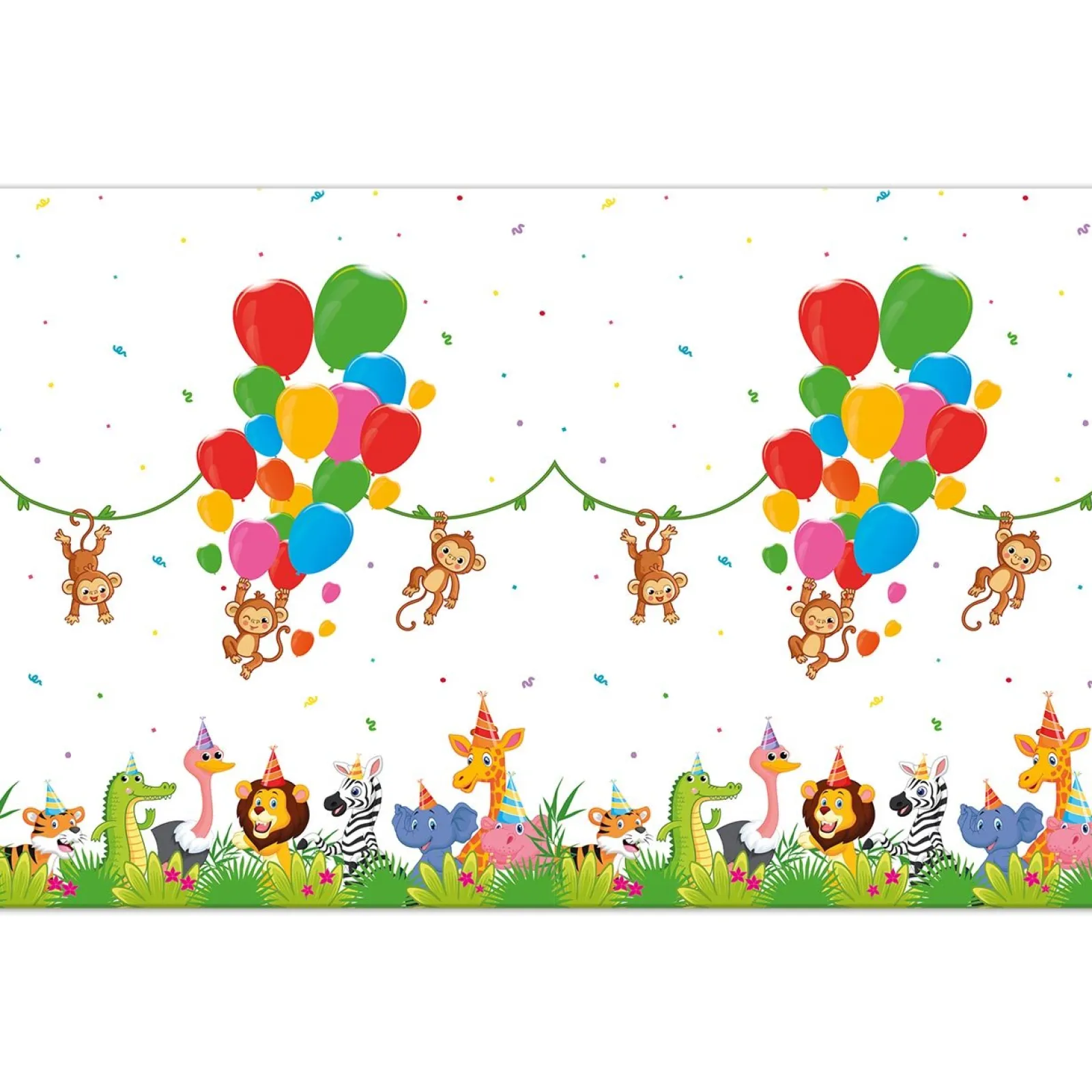 Discount Jungle Balloons Party Tableware & Decorations Bundle - 16 Guests Tableware|Birthday Party