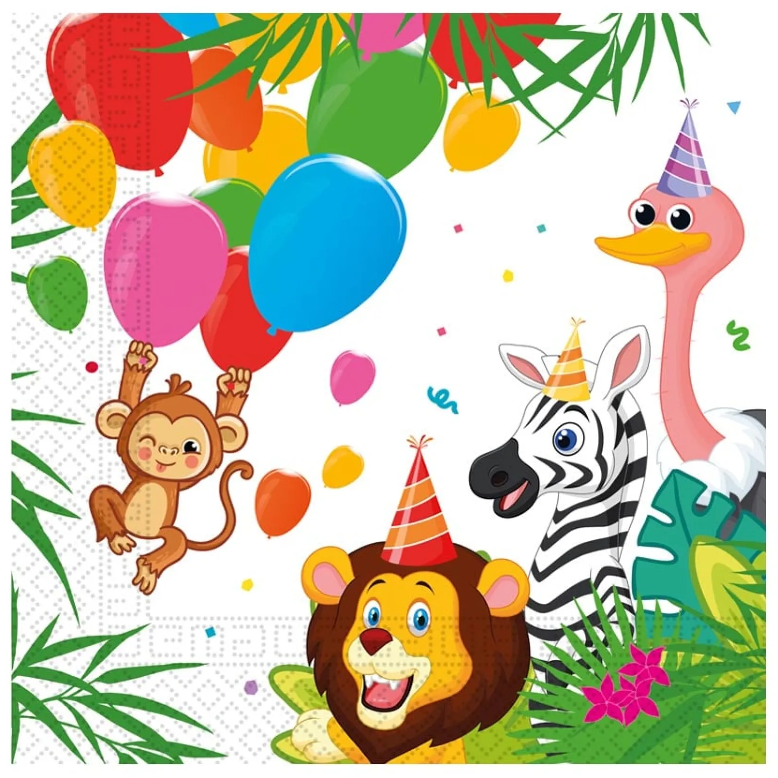 Discount Jungle Balloons Party Tableware & Decorations Bundle - 16 Guests Tableware|Birthday Party