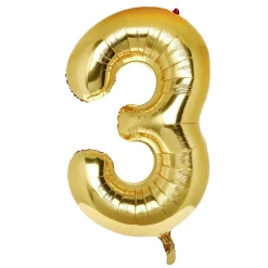 Sale Large 34-Inch Gold Number 3 Foil Helium Balloon (Uninflated) Kids 30Th Birthday|Birthday Party