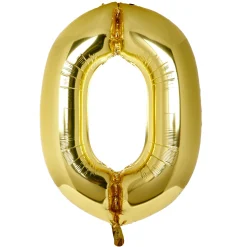 Kids Card Factory Large 34-Inch Gold Number 0 Foil Helium Balloon - INFLATED