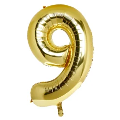 Kids Card Factory Large 34-Inch Gold Number 9 Foil Helium Balloon (Uninflated)