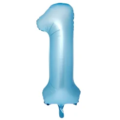 Card Factory Large 34-Inch Pale Blue Foil Helium Number 1 Balloon - Delivered Inflated