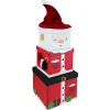 Kids Card Factory Large Stackable Plush Santa Claus Christmas Gift Boxes - Set of 3