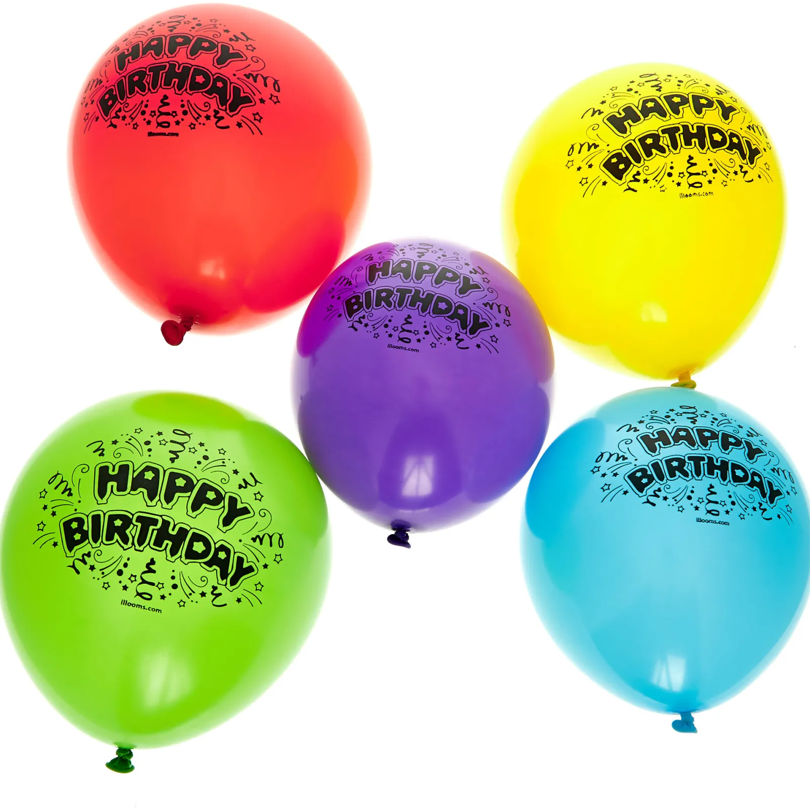 Kids Card Factory Latex Illooms Happy Birthday Light-Up Balloons - Pack of 15