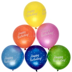 Latex Rainbow Happy Birthday Balloons - Pack of 6 Kids Birthday Party|Balloons For Kids
