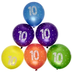 Sale Latex Rainbow 10th Birthday Balloons - Pack of 6 Kids Birthday Party|Balloons For Kids
