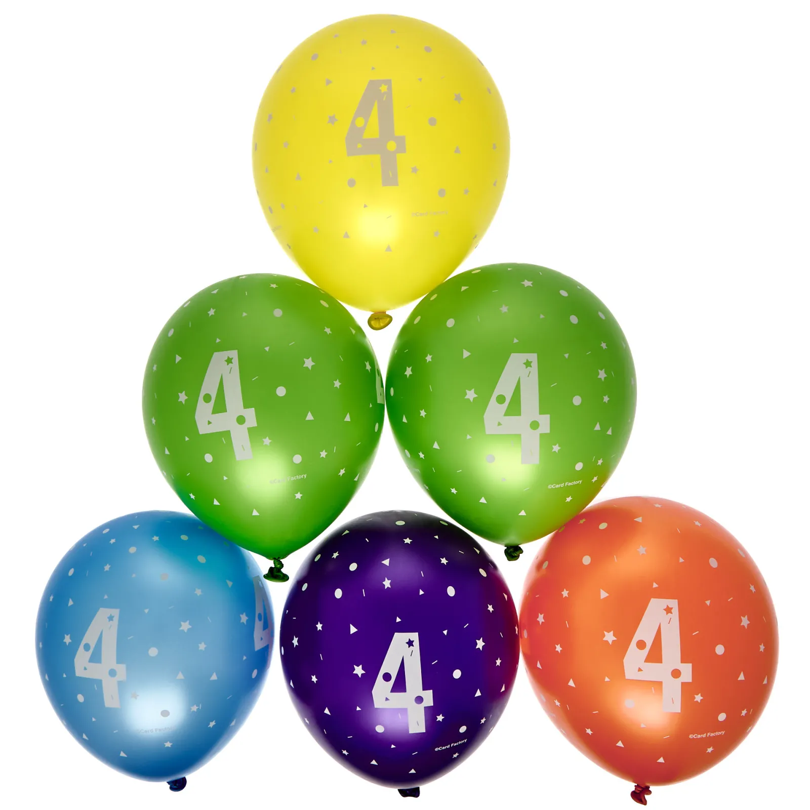 Clearance Latex Rainbow 4th Birthday Balloons - Pack of 6 Kids Birthday Party|Balloons For Kids