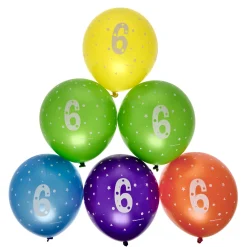 New Latex Rainbow 6th Birthday Balloons - Pack of 6 Kids Birthday Party|Balloons For Kids