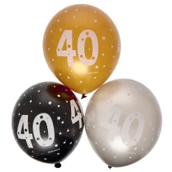 Card Factory Latex 40th Birthday Balloons - Pack of 6