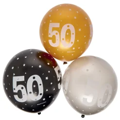Card Factory Latex 50th Birthday Balloons - Pack of 6