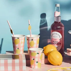 Card Factory Lemon & Gingham Paper Cups - Pack of 8