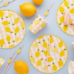 Card Factory Lemon & Gingham Paper Plates - Pack of 8