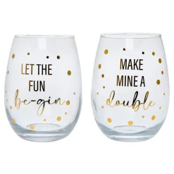 Card Factory Let The Fun Be Gin Twin Tumbler Set