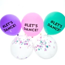 Card Factory Lets Dance Party Tableware & Decorations Bundle - 8 Guests