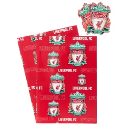 Kids Card Factory Liverpool FC Wrapping Paper - 2 Sheets & 2 Tags