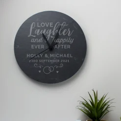 Card Factory Love & Laughter Personalised Slate Hanging Clock