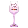 Card Factory Lovely Teacher Floral Wine Glass