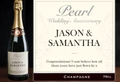 Card Factory Luxury Personalised Champagne - Pearl Anniversary