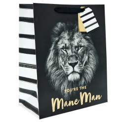 Outlet Mane Man Large Portrait Gift Bag Black & White Gift Wrap|Gift Wrap For Him