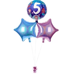 Kids Card Factory Mermaids 5th Birthday Balloon Bouquet - DELIVERED INFLATED!