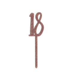 Hot Metallic 18 Glitter Acrylic Cake Topper (3 Colour Options) 18Th Birthday|Cake Candles