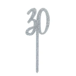 Discount Metallic 30 Glitter Acrylic Cake Topper (3 Colour Options) 30Th Birthday|Cake Candles