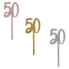 Card Factory Metallic 50 Glitter Acrylic Cake Topper (3 Colour Options)