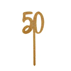 Card Factory Metallic 50 Glitter Acrylic Cake Topper (3 Colour Options)