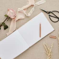 Sale Metallic Faux Leather 50-Page Guest Book Bags & Favours|Wedding Party