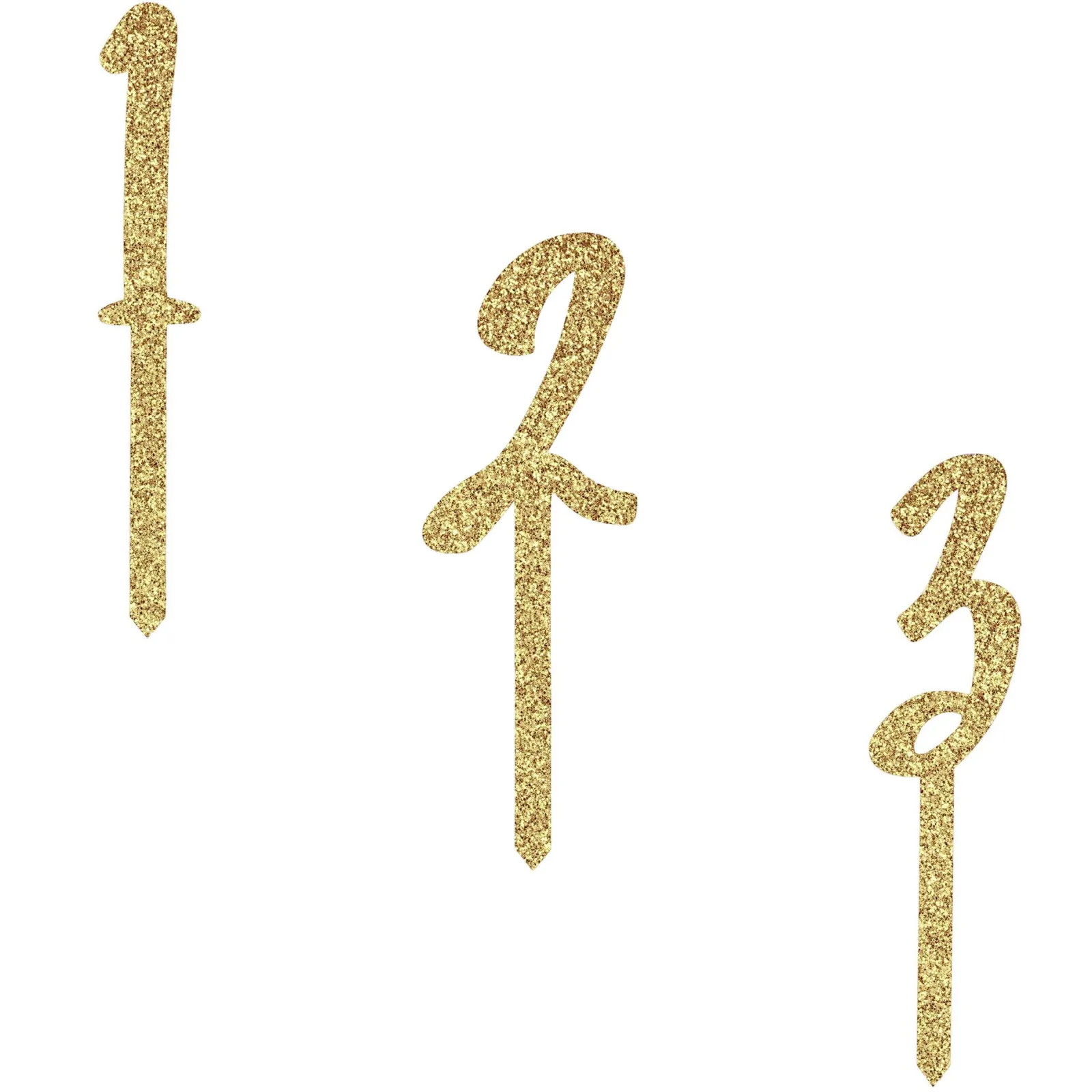 Card Factory Metallic Gold Number Glitter Acrylic Cake Topper (Numbers 0-9)