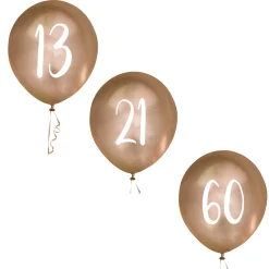 Card Factory Metallic Gold Number Latex Balloons - Pack of 5 (Milestone Ages)
