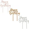 New Metallic Happy Birthday Script Glitter Acrylic Cake Topper (3 Colour Options) Cake Candles|Birthday Party