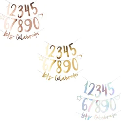 New Metallic Let's Celebrate Customisable Card Banner (3 Colour Options) Banners & Bunting|Birthday Party