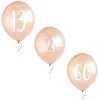Card Factory Metallic Rose Gold Number Latex Balloons - Pack of 5 (Milestone Ages)