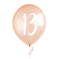 Card Factory Metallic Rose Gold Number Latex Balloons - Pack of 5 (Milestone Ages)