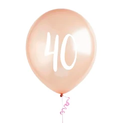 Card Factory Metallic Rose Gold Number Latex Balloons - Pack of 5 (Milestone Ages)